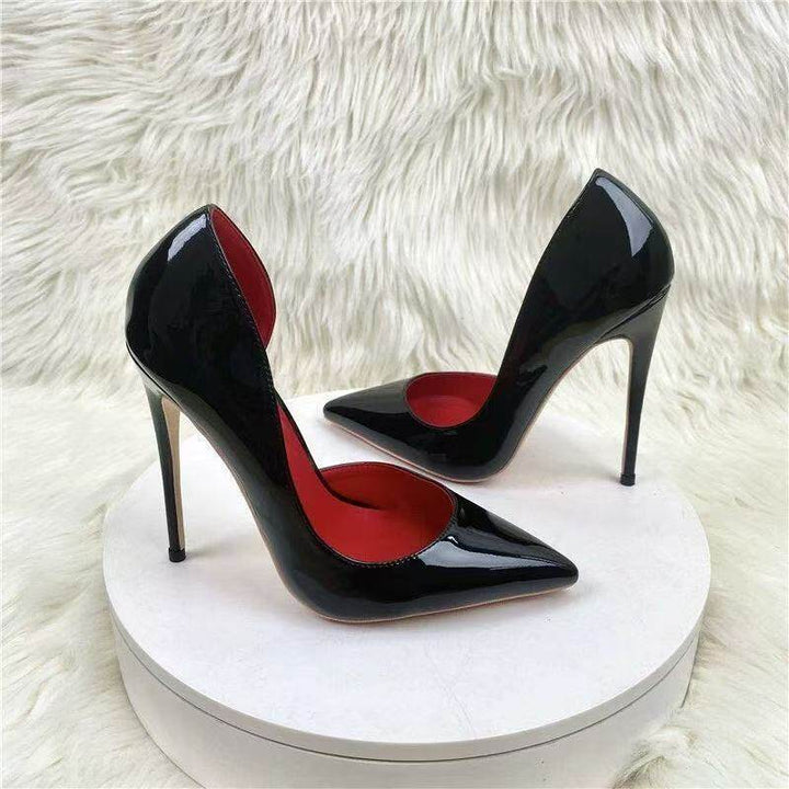 Damen spitze Stiletto Pumps mit glänzender Oberfläche Drune