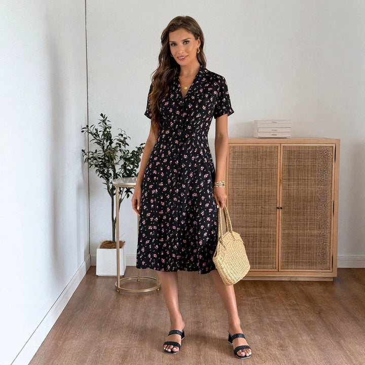 Damen Hemdblusenkleid mit floralen Details Drune