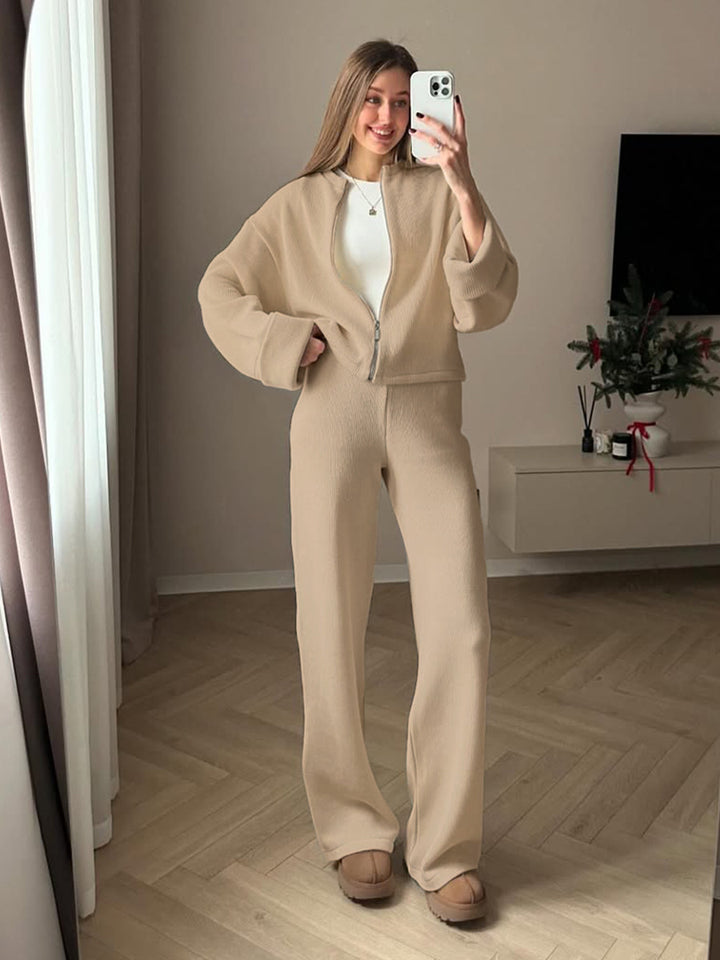 Damen Modisches und bequemes Strick-Ensemble mit weitem Schnitt Drune