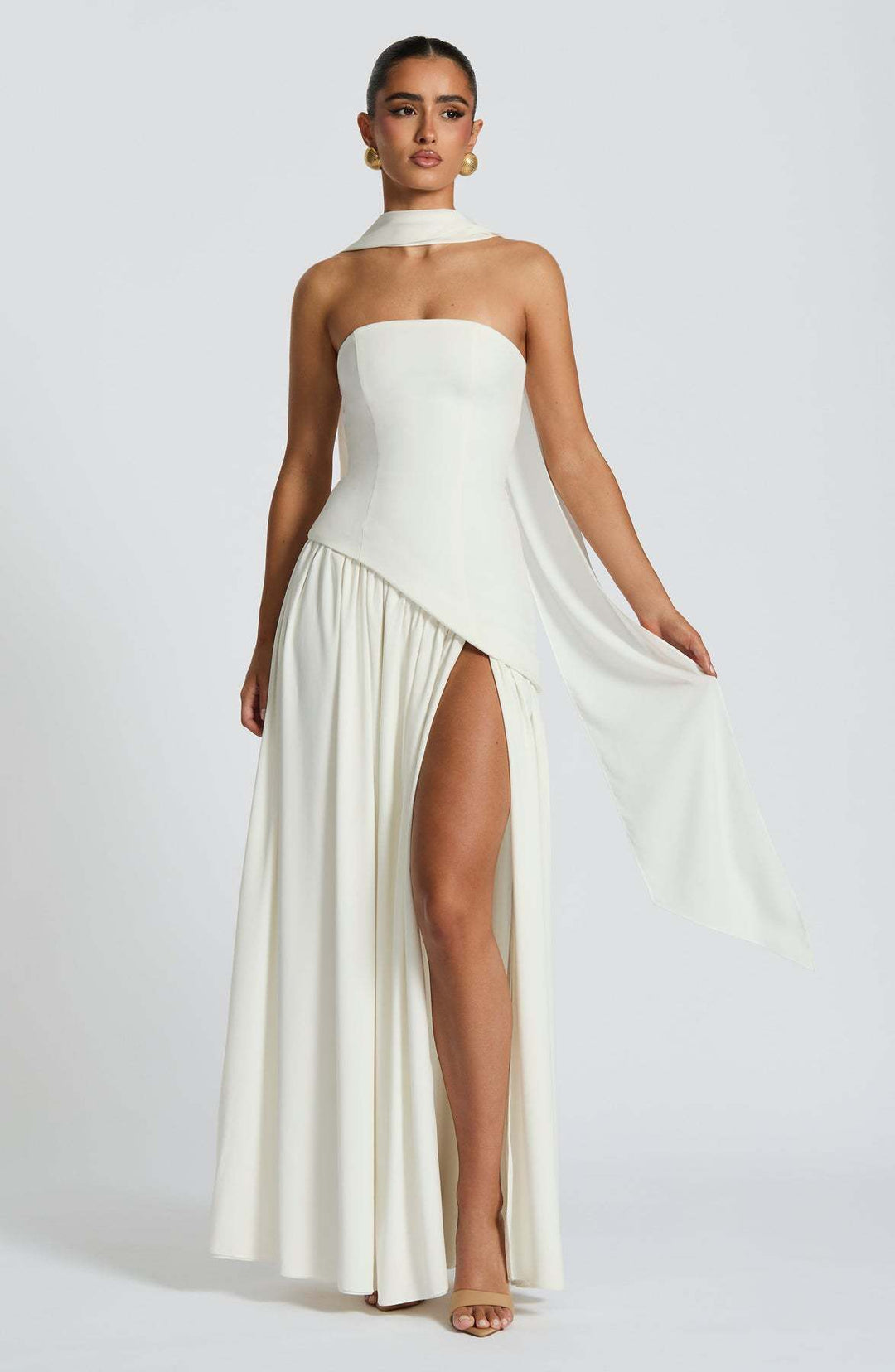 Damen Abendkleid mit asymmetrischem Schnitt Drune