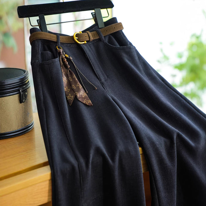 Damen Bequeme und modische Hose mit Gürtel Drune