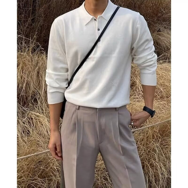 Herren Elegantes Polohemd mit feiner Struktur Drune