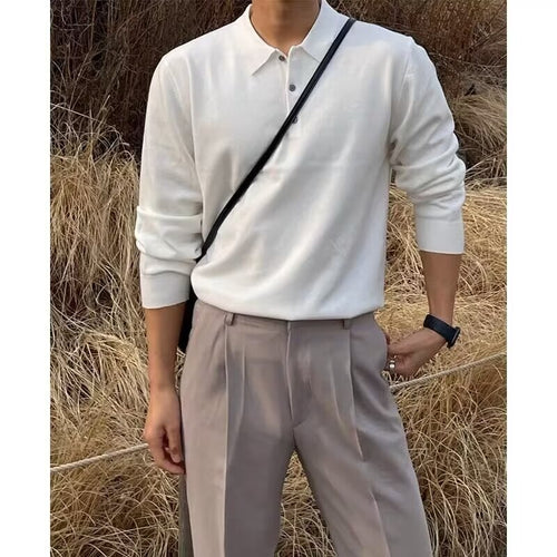 Herren Elegantes Polohemd mit feiner Struktur Drune