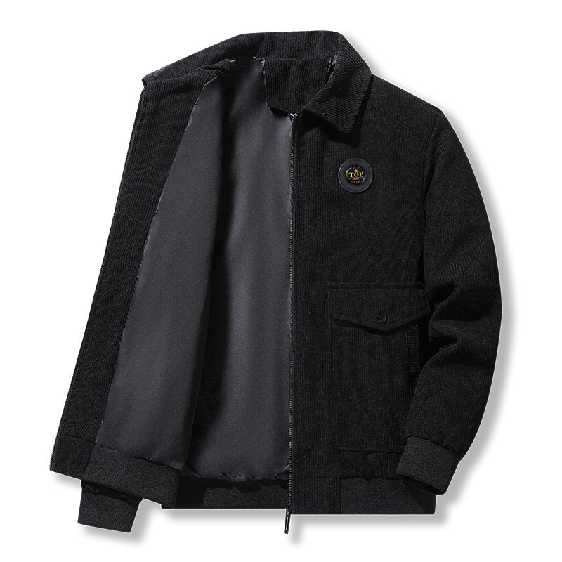 Herren modische Cordjacke mit praktischen Taschen Drune