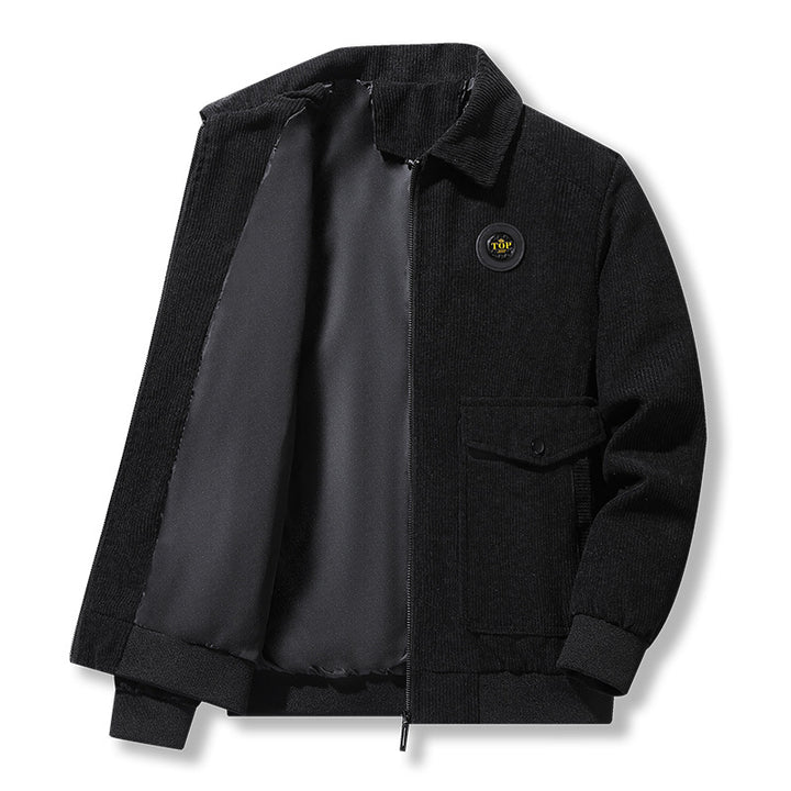 Herren modische Cordjacke mit praktischen Taschen Drune