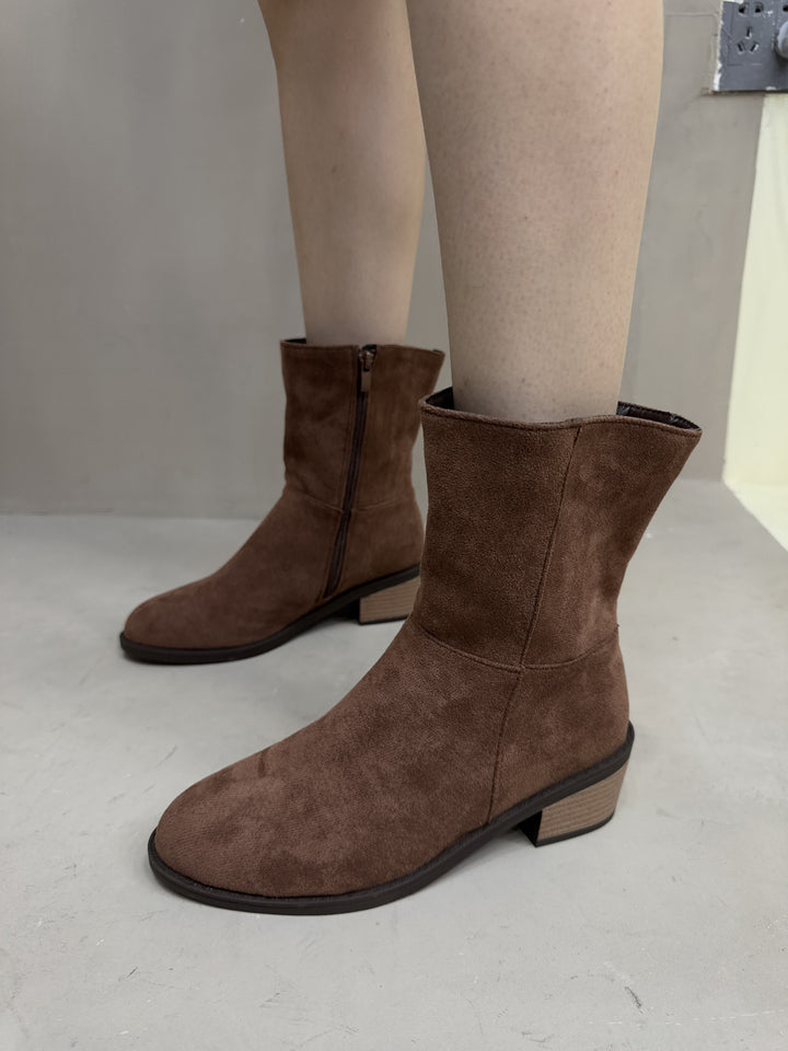 Damen Elegante Stiefeletten mit Blockabsatz Drune