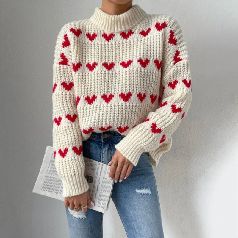 Drune | Herzstrickpullover Mit Romantischem Stil