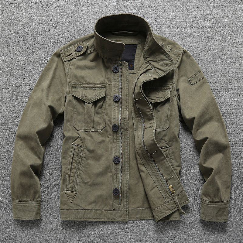 Herren Gefütterte Utility-Fieldjacke mit Teddykragen und Mehrfachtaschen Drune