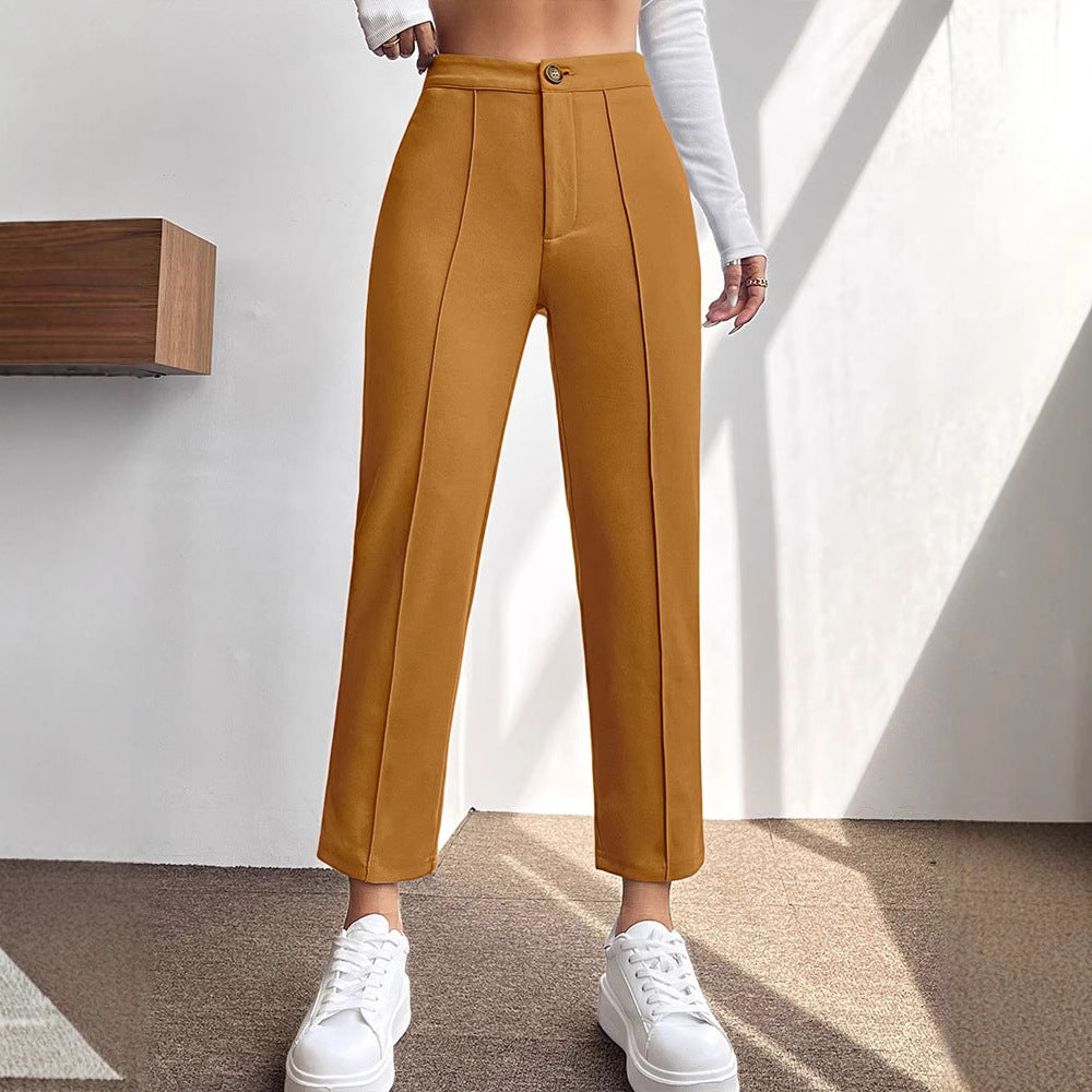 Damen elegante chino Hose mit taillierter Passform Drune