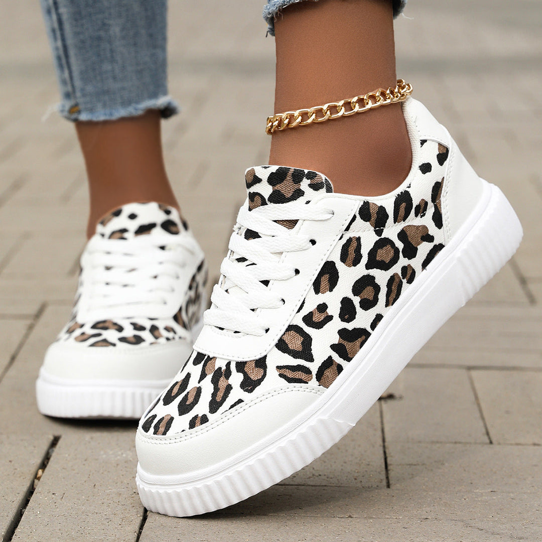 Damen Sneaker im trendigen Leopardenmuster mit bequemer Dämpfung Drune