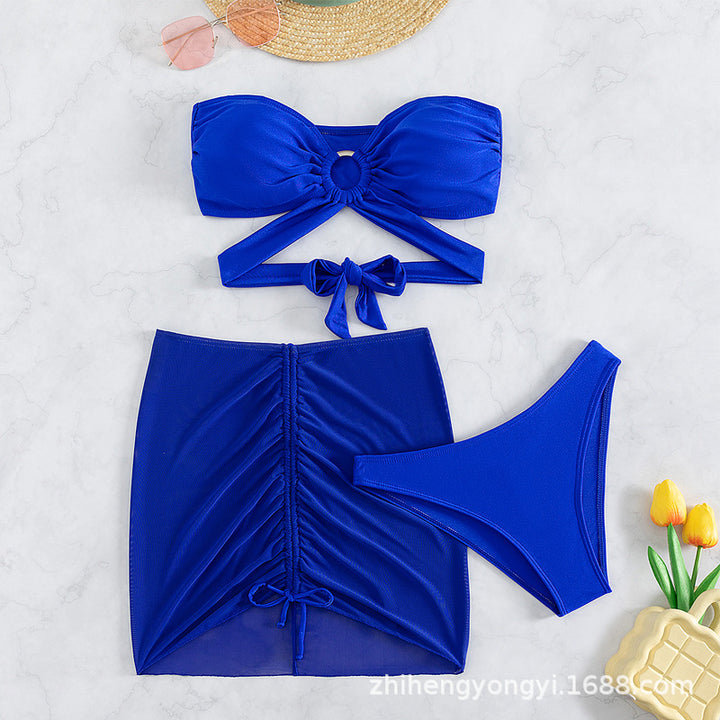 Damen Bandeau-Bikini mit verspieltem Wickeldesign Drune