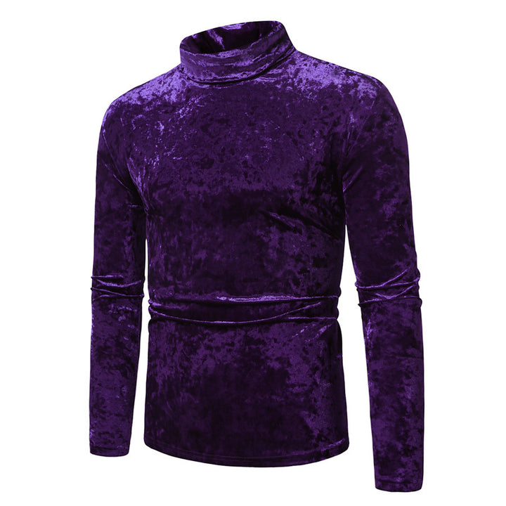 Herren eleganter Rollkragenpullover aus Samt Drune