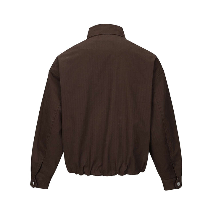 Herren Kurz geschnittener Canvas‑Blouson mit hohem Stehkragen und Druckknopfleiste Drune