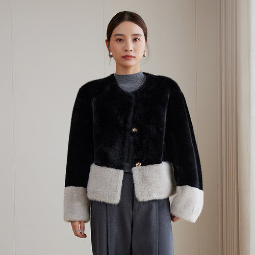 Damen Flauschige Kurzjacke Drune