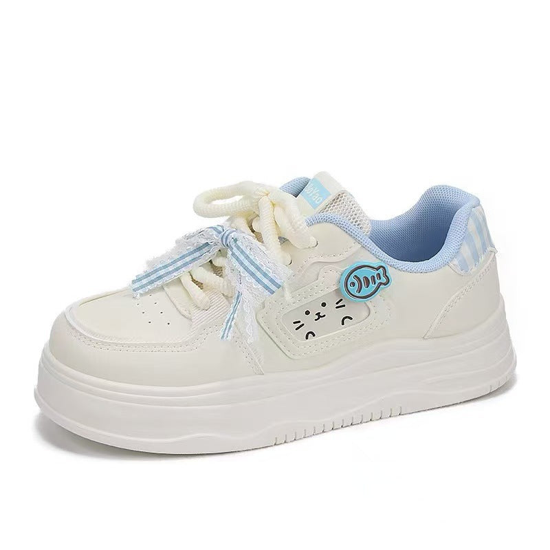 Damen Sportliche Sneakers mit verspieltem Katzenmotiv und bequemer Dämpfung Drune