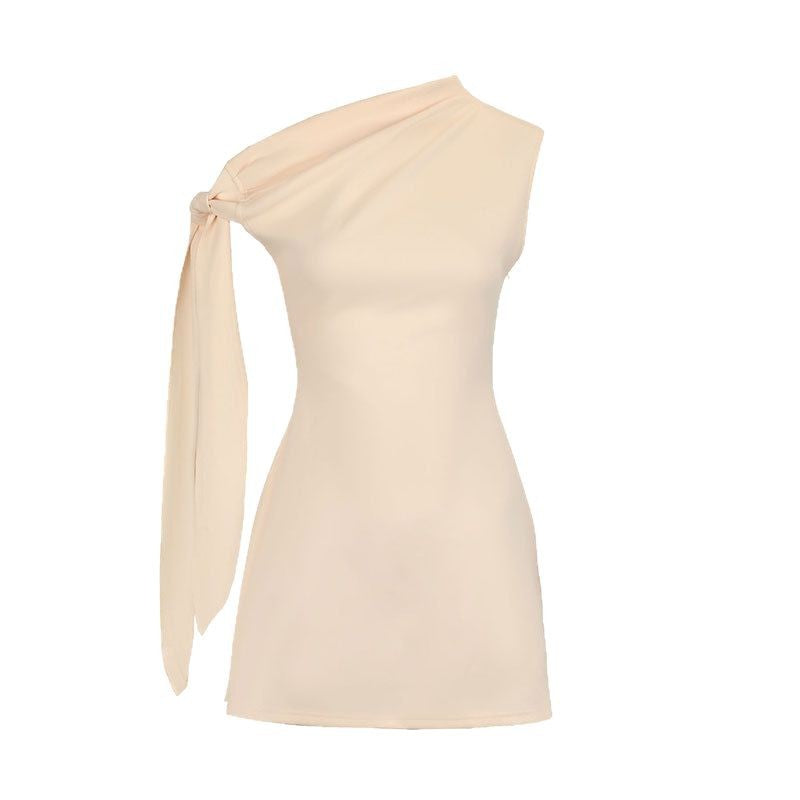 Damen asymmetrisches ärmelloses Oberteil mit elegantem Taillendetail Drune