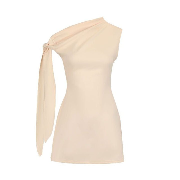 Damen asymmetrisches ärmelloses Oberteil mit elegantem Taillendetail Drune