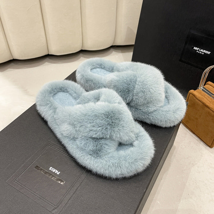 Damen Flauschige Hausschuhe mit kuscheligem Innenfutter Drune