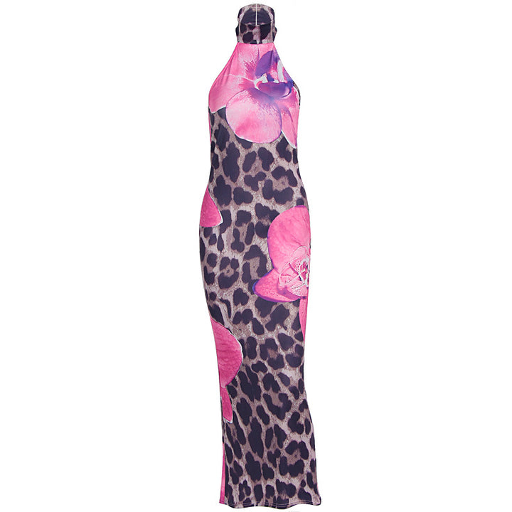 Damen Maxikleid mit schickem Blumen- und Tiermuster Drune