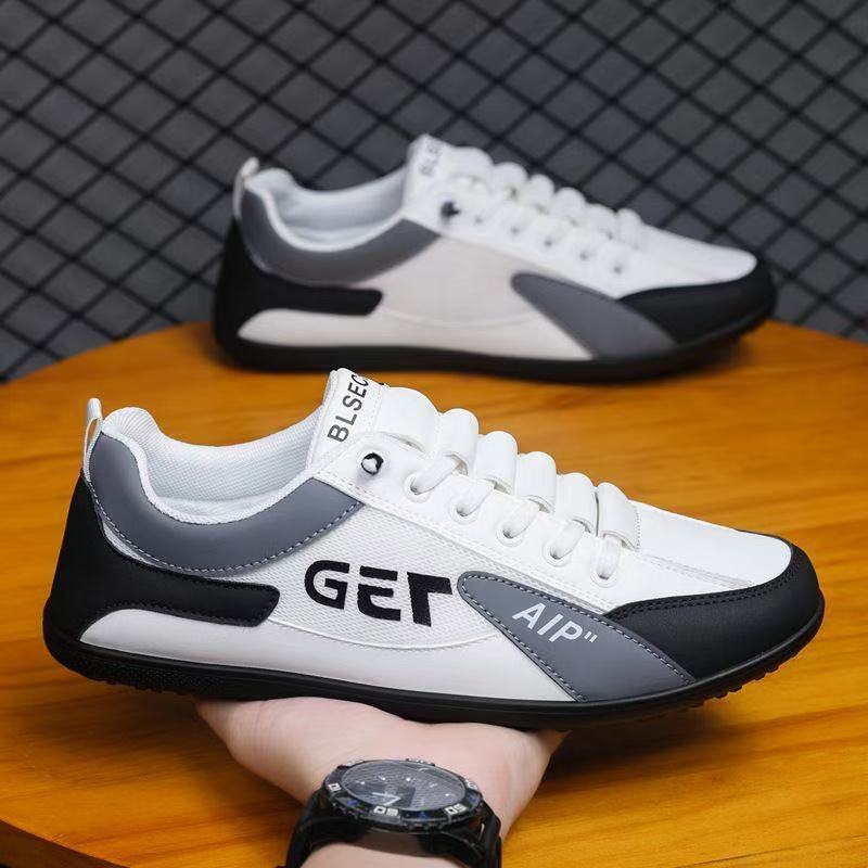 Herren Leichter Mesh- und Kunstleder-City-Sneaker mit gepolstertem Fersensteg und rutschfester Gummilaufsohle Drune