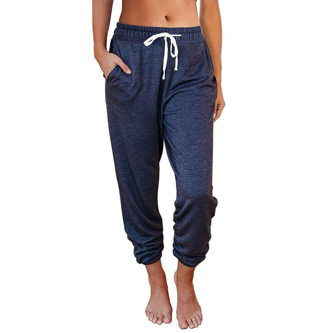Damen Bequeme und lässige Jogginghose mit elastischem Bund und seitlichen Taschen Drune
