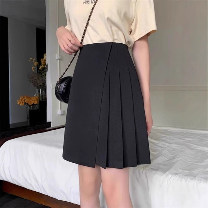 Damen Plissierter Minirock mit hoher Taille Drune