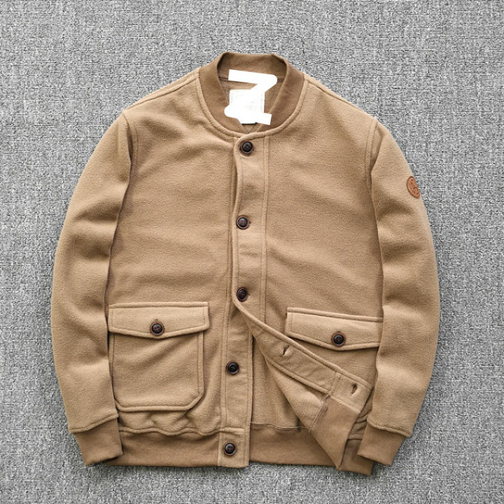 Damen lässige Sweatjacke mit Knopfleiste und praktischen Taschen Drune