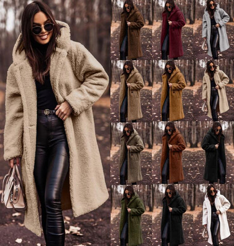 Damen Teddy-Mantel mit großzügigem Schnitt und praktischen Taschen Drune