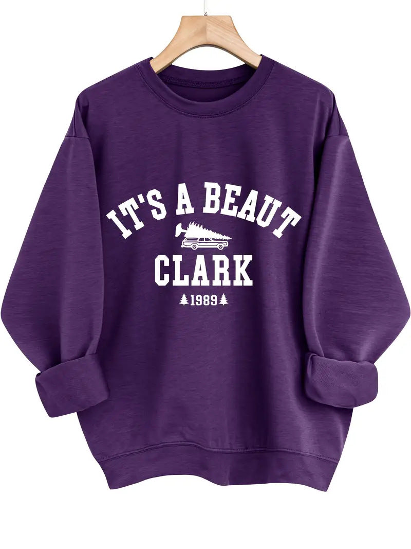 Damen Sweatshirt mit lässigem Schriftzug und bequemem Schnitt Drune