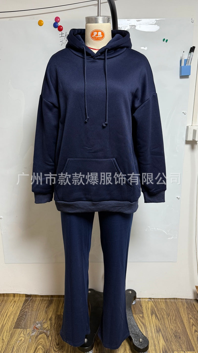 Damen nan elastische Yogahose mit Bauchumschlag und weitem Bein Drune