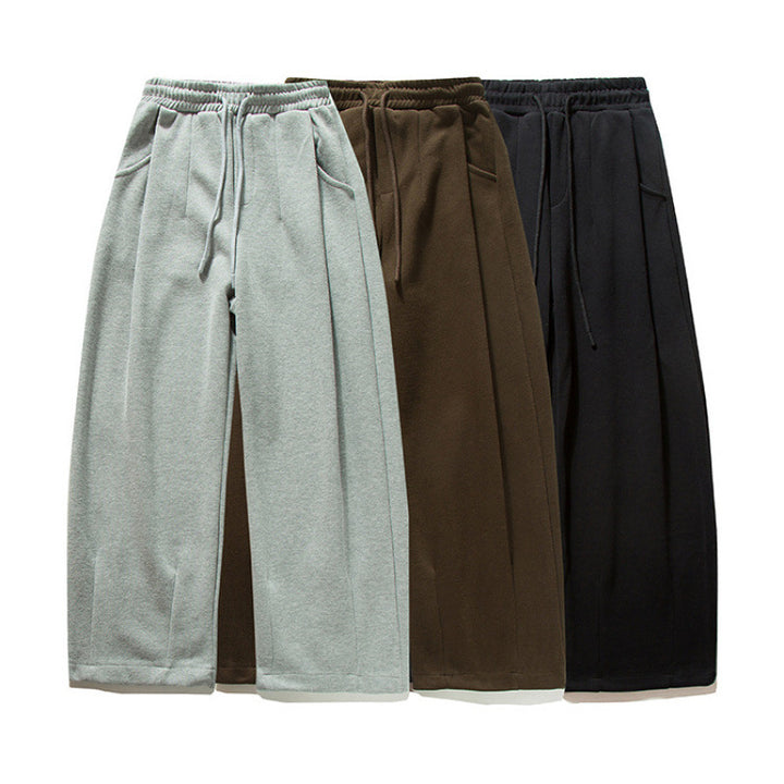 Unisex Weite Jogginghose mit Bundfalten, Elastischem Tunnelzug und Seitentaschen Drune