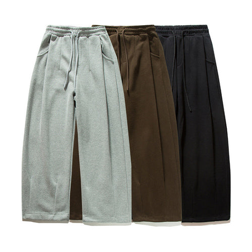 Unisex Weite Jogginghose mit Bundfalten, Elastischem Tunnelzug und Seitentaschen Drune