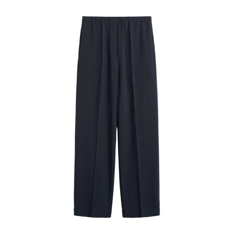 Damen Weit geschnittene Chiffon-Hose mit elastischem Bund Drune