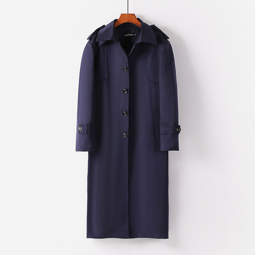 Damen eleganter leichter Trenchcoat mit Epauletten und Knopfleiste Drune