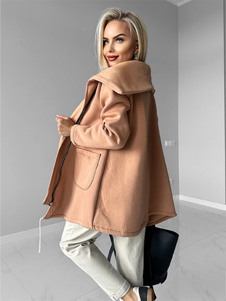 Drune | Reißverschluss Revers Mid Length Fleece Sweatshirt Jacke