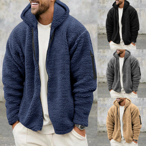 Herren fleecegefütterte Jacke mit praktischen Taschen und Kapuze Drune
