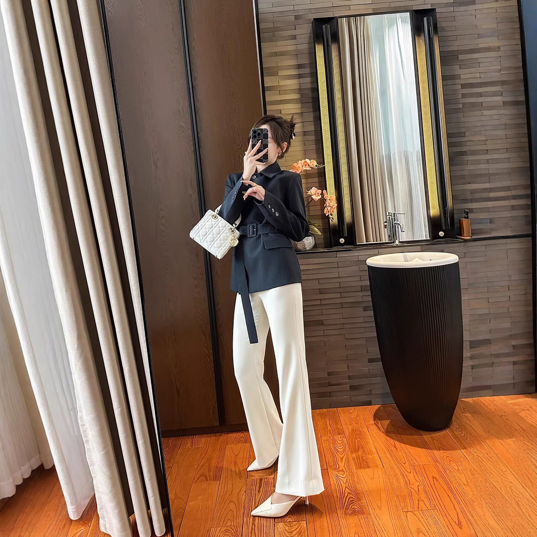 Damen Modischer Blazer mit Gürtel Drune