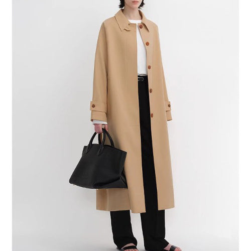Damen Elegante lange Trenchcoat Drune