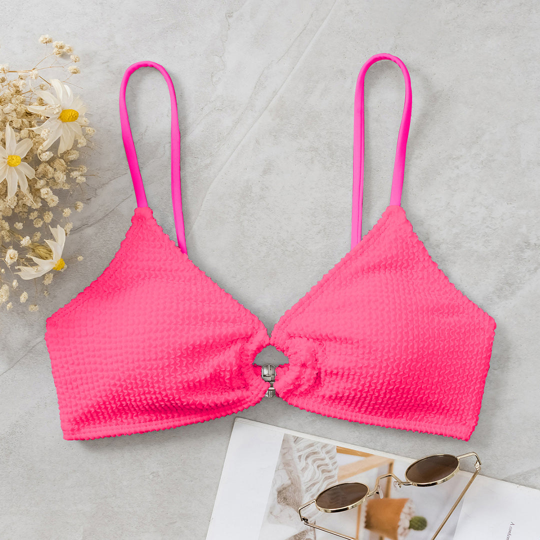 Damen Triangel-Bikini mit strukturiertem Design und seitlichem Ring Drune