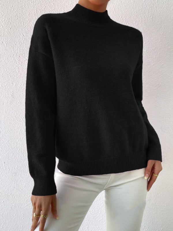 Damen Pullover mit hohem Kragen und weichem Material Drune