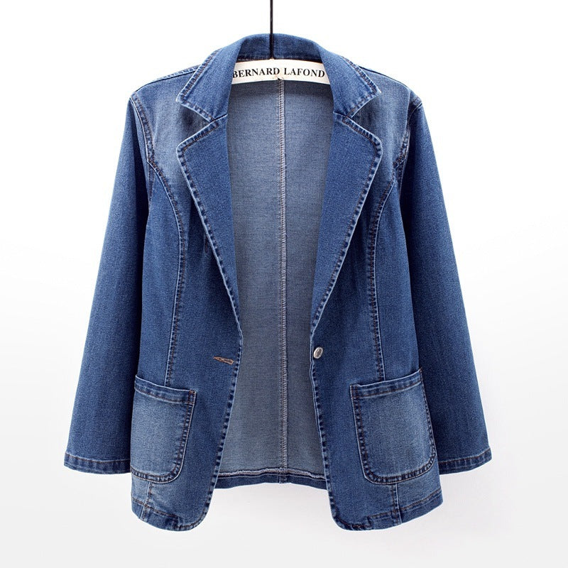 Drune | Denim Jean Blazer Damen - Lässig - Unifarben