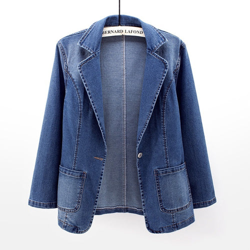 Drune | Denim Jean Blazer Damen - Lässig - Unifarben