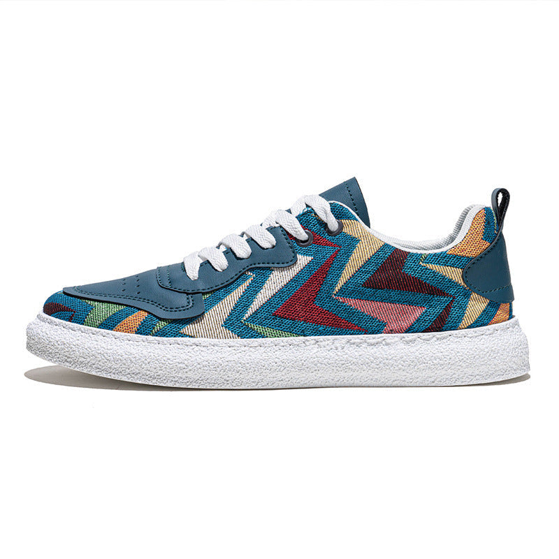 Damen Modische Sneakers mit farbenfrohem Chevron-Muster Drune