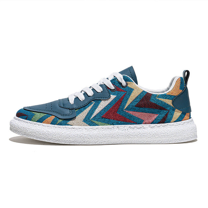 Damen Modische Sneakers mit farbenfrohem Chevron-Muster Drune