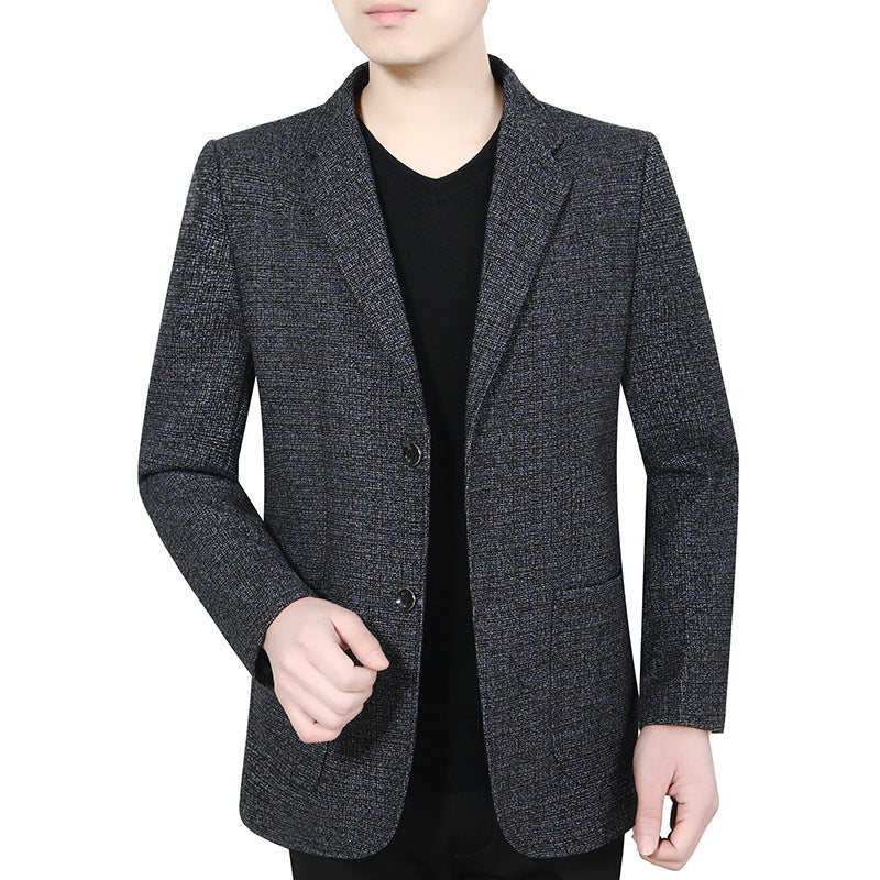 Herren Glencheck-Sakko Slim Fit aus Wollmischung mit dezentem Overcheck Drune