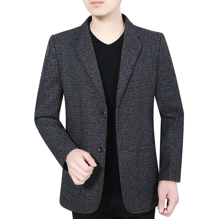 Herren Glencheck-Sakko Slim Fit aus Wollmischung mit dezentem Overcheck Drune