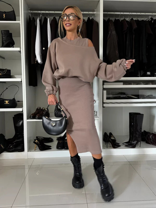 Damen Sweatshirt und Rock Set Drune
