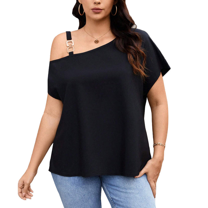 Damen asymmetrisches Oberteil mit modischem Schulterdesign Drune
