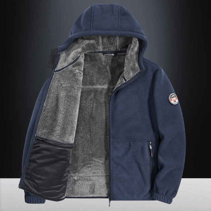 Herren Gemütliche Fleecejacke mit Kapuze Drune