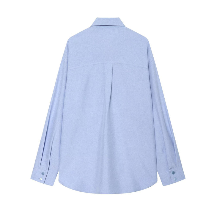 Damen Oversize-Hemd mit Bindeschlaufen, verdeckter Knopfleiste und Tunnelzugsaum Drune